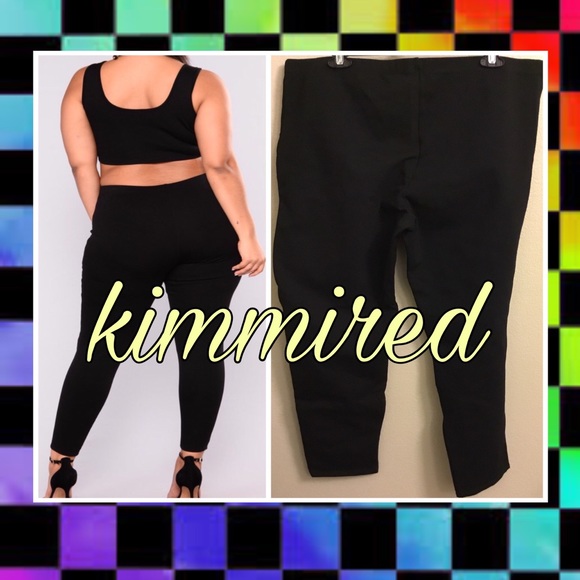 🆕Fashion Nova Black Crop Top/Legging Set~ 3X ~NWT - Picture 5 of 7